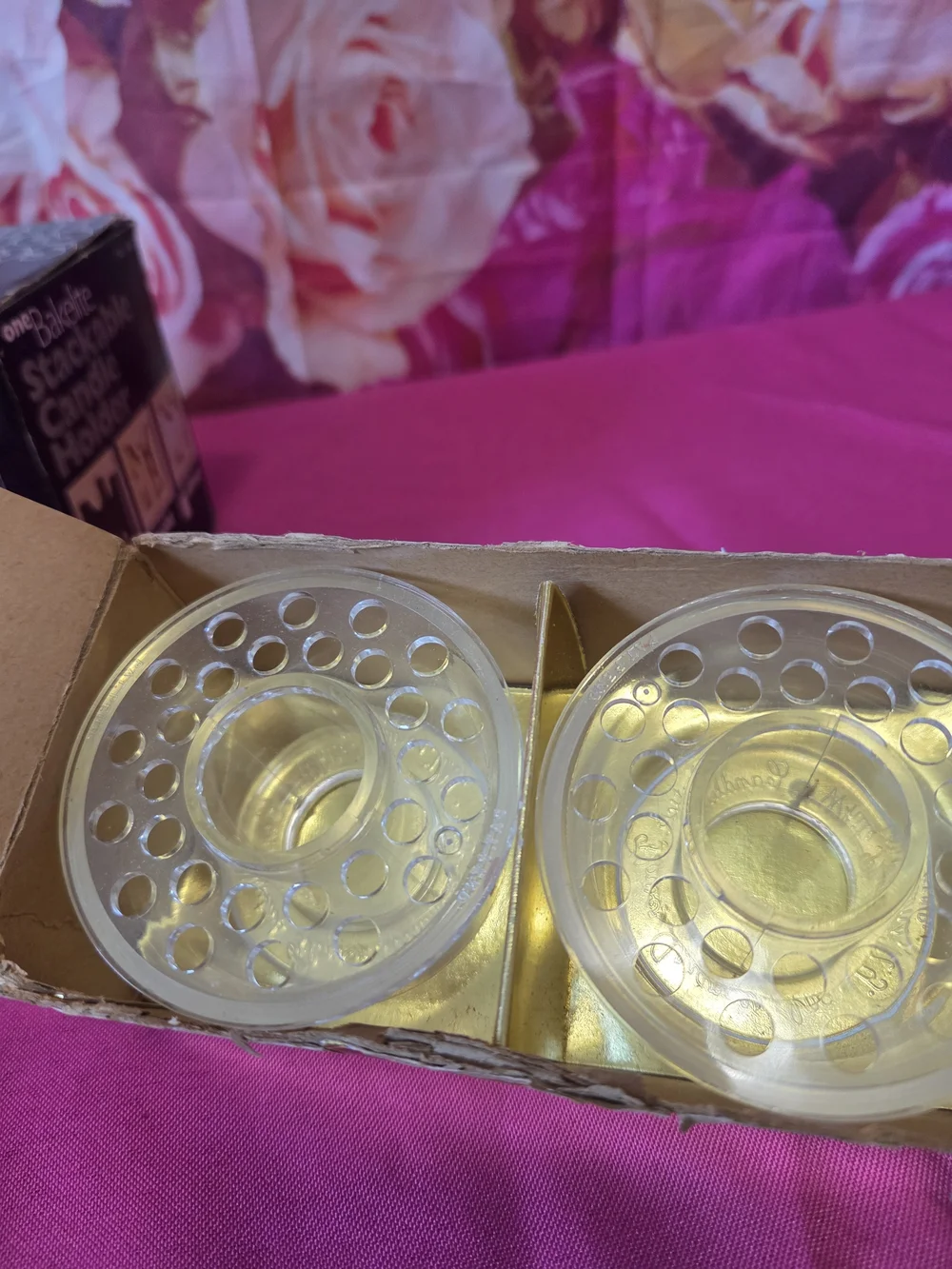 Gold Floral Candle Holders / Decorative Candle Stakes